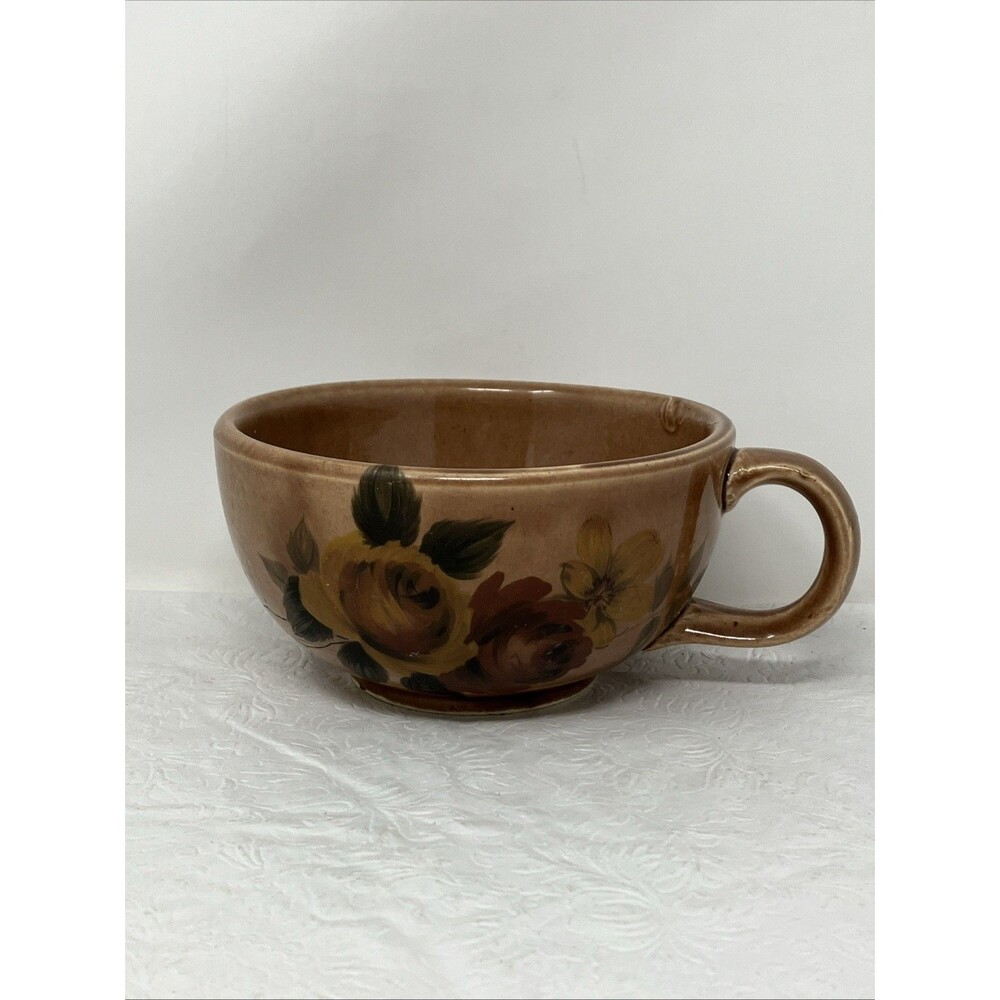 McCoy Pottery 137 Soup Chili Bowl Large Coffee Mug With Handle Roses Floral